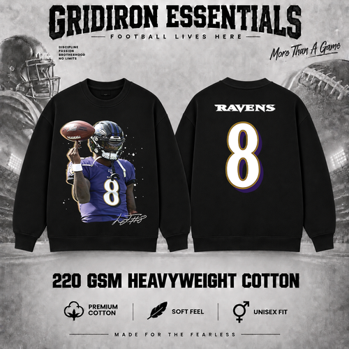 Lamar Jackson #8 Football Graphic T-Shirt