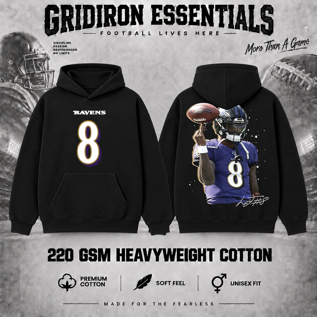 Lamar Jackson #8 Football Graphic T-Shirt