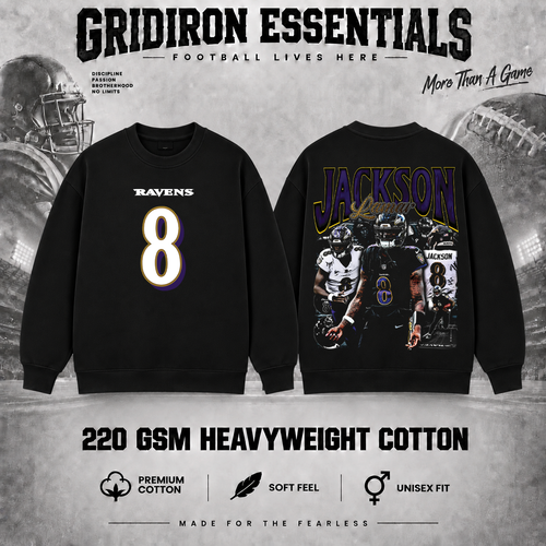 Lamar Jackson #8 Ravens Football Graphic T-Shirt