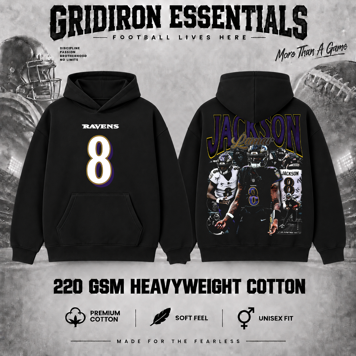 Lamar Jackson #8 Ravens Football Graphic T-Shirt